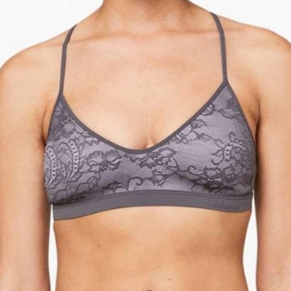NWT Lululemon Live In Lace Bralette Sz M Moonwalk/Sheer Violet